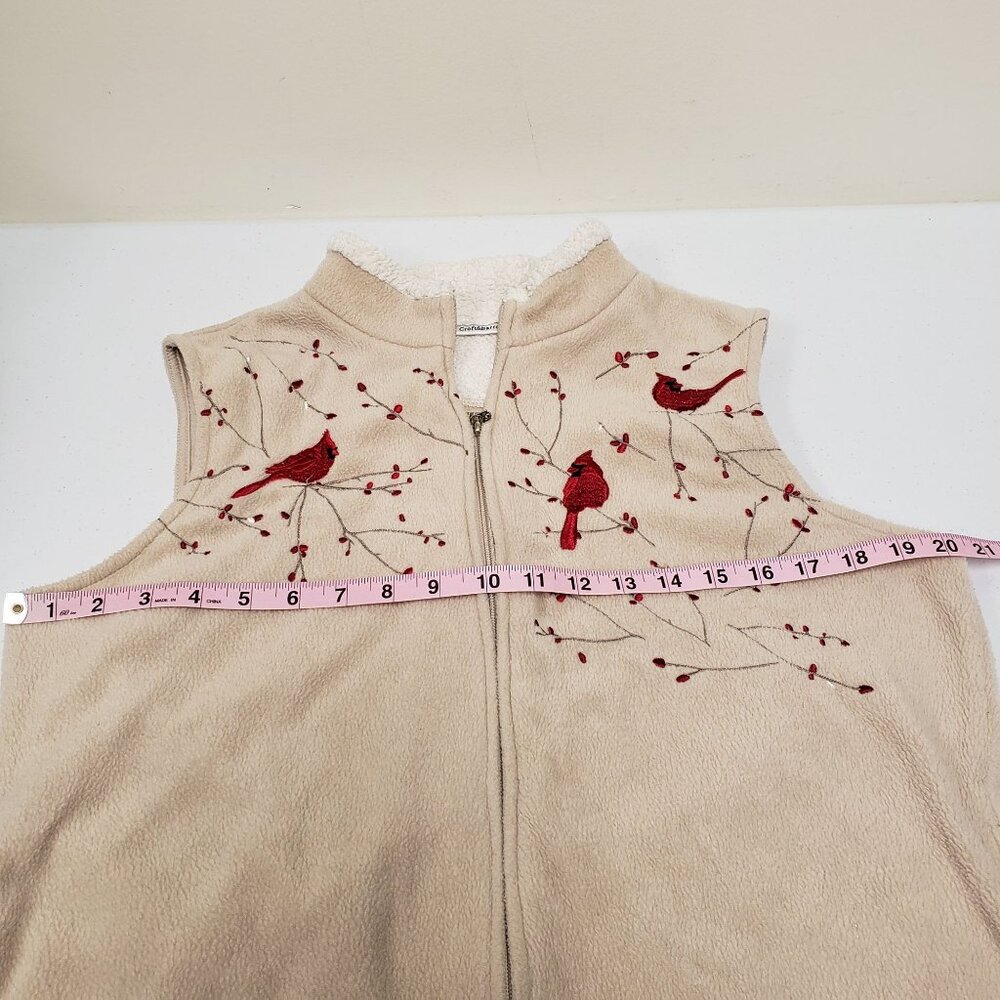 Croft & Barrow Womens Cardinal Bird Vest Size PL - Picture 8 of 8